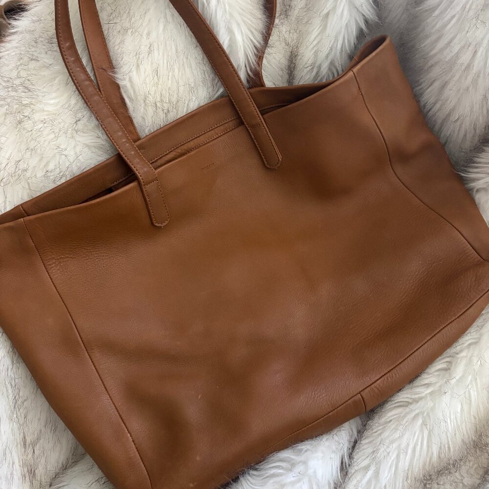 Baggu Leather Tote in Camel